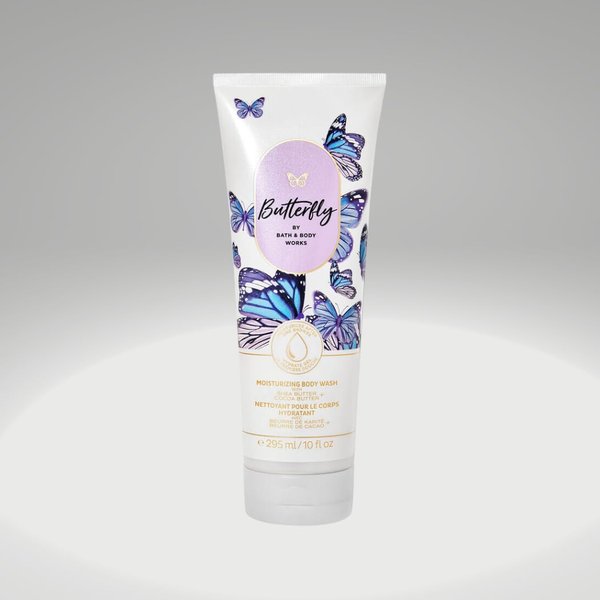 Bath & Body Butterfly Moisturizing Body Wash with Shea Butter + Vitamin E, 10 fl oz / 295 mL (Packaging May Vary)