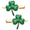 St. Patrick’s Day Hair Clips Rhinestone Glitter Green Leaf Hairpins for Women Lucky Shamrock Hair Clips Costume Hair Accessory Holiday Party Gifts (Glitter)
