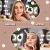 Face Wash Headband, Palm and Snail Spa Hair Bands Makeup Headbands Women Cartoon Cute Coral Fleece Elastic Headband Creative Hair Accessories for Washing Face Shower Sports Beauty Skincare (Khaki)