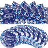 40Pcs Blue Birthday Party Supplies For 20 Guests - Disposable Tableware Blue And Silver Birthday Plates And Napkins Happy Birthday Party Decorations