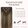 GOO GOO Clip in Hair Extensions Real Human Hair, 22inch 120g 7Pcs, 4/26/4 Balayage Chocolate Brown to Honey Blonde, Remy Human Hair Extensions Clip ins for Women, Natural Human Hair