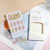 Vopintpy Multicolor Gradient Cat Eye Press on Nails Short Square Fake Nails Mirror Acrylic Nails with Glue on Nails Reusable Stick on Nails for Women DIY Charm Manicure