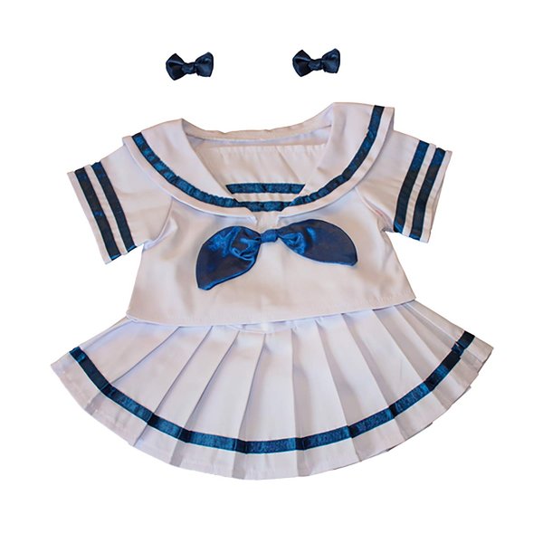 Sailor Girl w/Bows Dress Outfit Teddy Bear Clothes Fits Most 14" - 18" Build-A-Bear and Make Your Own Stuffed Animals