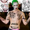 FANRUI 6 Sheets Joker Tattoos Halloween Face Makeup Kit, Halloween Joker Temporary Tattoos For Men Women Adults, Smile Face Clown Damaged Tattoo Joker Prisoner Cosplay Costumes And Party Accessories