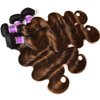 UNice Brown Highlight Body Wave Human Hair Weave 3 Bundles 14 16 18 inch, Brazilian Remy Hair Ombre Blonde Human Hair Wavy Weaves Sew in Piano Color TFB30