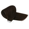 Sunny Hair Tape in Extensions Straight Skin Weft Tape in Hair Extensions Invisible Tape in Hair Extensions Human Hair 20Pcs Hair Extensions Real Human Hair Darkest Brown 14inch