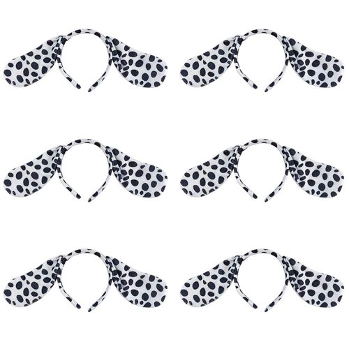 TopTie 6 PCS Dalmatian Animals Ears Headband, Halloween Decorations for Adult & Kid, Costume Hair Hoop Party Favors