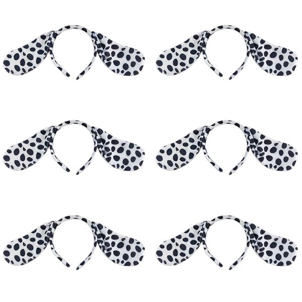 TopTie 6 PCS Dalmatian Animals Ears Headband, Halloween Decorations for Adult & Kid, Costume Hair Hoop Party Favors