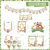 Wild One party Decorations, 150 Pcs Jungle Animal Party Supplies Decor for Boy Girl Birthdays with Banners Cake Topper Cupcake Topper Cupcakes Wrappers Balloons Backdrop Tablecloth Centerpieces