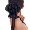 Leadigol Ponytail Clip Headdress Hair Accessories Spring Clamps Dots Mesh Ribbon Vintage Hair Clips for Women