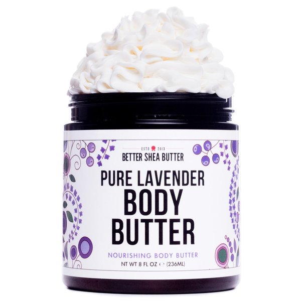 Deep Moisture LAVENDER Body Butter for Dry Skin Relief | with Raw Shea Butter | Body Cream for Women | No Artificial Fragrances | 8 oz