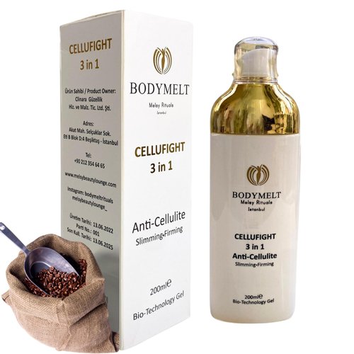 BODYMELT Cellufight 3in1 Body Therapy | Anti Cellulite Moisturizing Body Gel for Women | Firming Body Lotion | Leg, Arm, Belly & Butt - All Skin Types | Caffeine (6.8 fl oz)