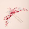 Rumtock Red Crystal Beads Long Hair Pins for Women Girls Hair Piece Hair Styling Jewelry for Wedding (Red)