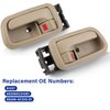 Lcyolada Interior Door Handles W/Bezel (Pair), Beige, Front Left Driver & Right Passenger for Toyota Tundra 2000 2001 2002 2003 2004 2005 2006