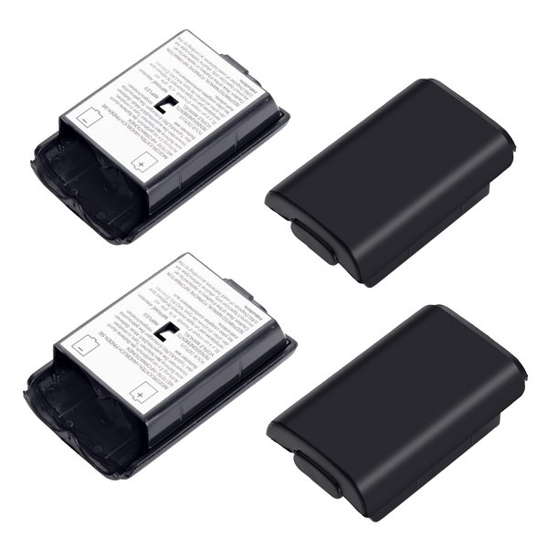 Finera Replacement Battery Pack Cover for Microsoft Xbox 360 Wireless Controller, 4 Pack Black