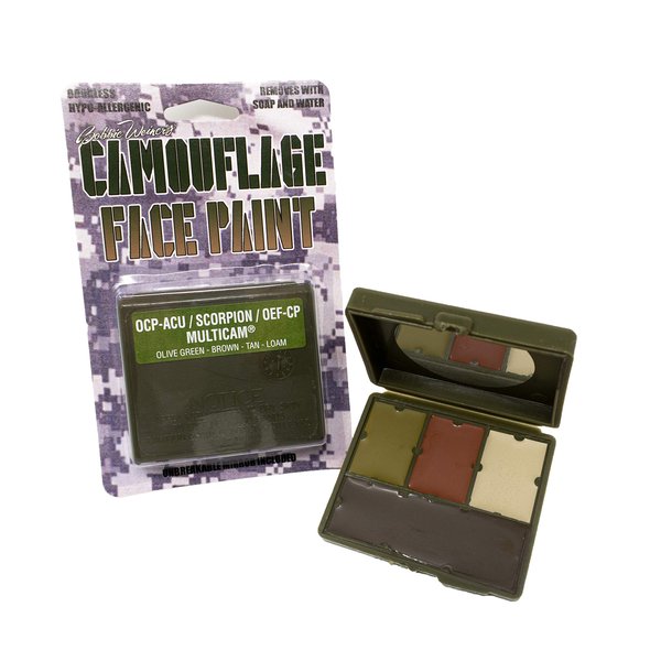 Bobbie Weiner Enterprise LLC. 4 Color Camouflage Face Paint Scorpion OCP-ACU/OEF-CP Multicam Olive Green, Brown, Tan, Loam