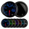 GlowShift Tinted 7 Color 300 F Water Coolant Temperature Gauge Kit - Includes Electronic Sensor - Black Dial - Smoked Lens - for Car & Truck - 2-1/16" 52mm