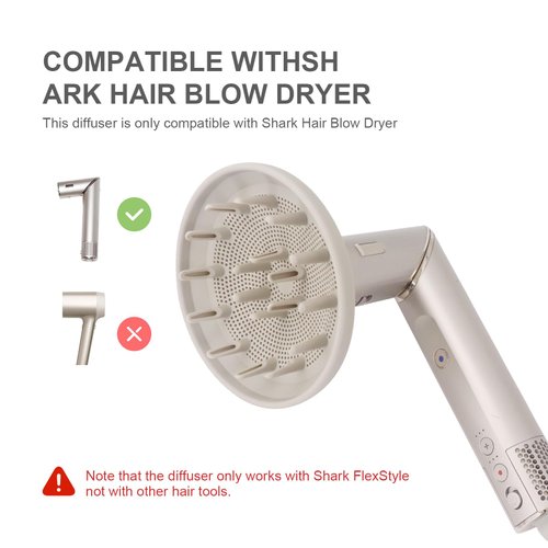 Buwico Diffuser Attachment for Shark FlexStyle, Curly Hair Diffuser Compatible with Shark FlexStyle Blow Dryers, Styling Tool for Wavy, Curly, and Coily Hair, Enhance Natural Curls, Extendable Prongs