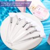 6 Pieces Fan Mask Brushes Soft Fan Facial Mask Applicator Tools Brush Makeup Brushes Cosmetic Tools with Handle for Peel Mask Makeup Women Girls (White Hair)