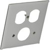 Hubbell Wiring Device-Kellems Single/Duplex Wall Plate,2 Gang,Silver, 500878