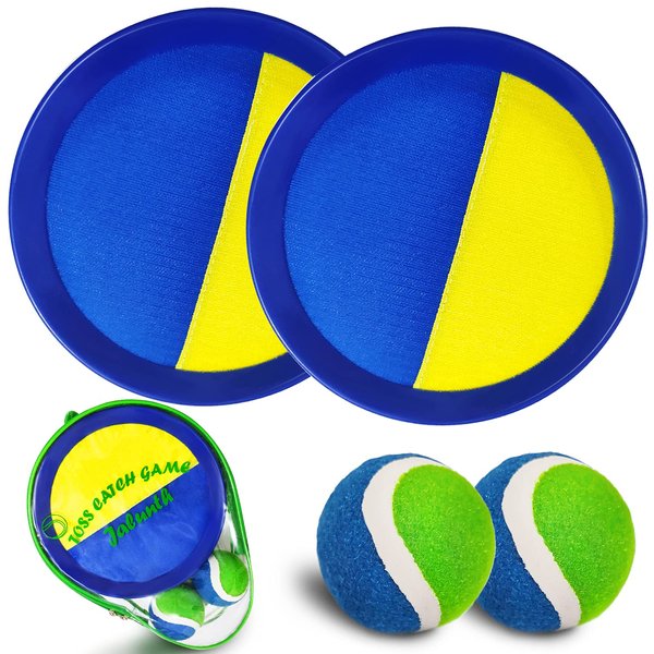 Jalunth Ball Catch Paddle Set Games - Beach Toys Pool Back Yard Outdoor Lawn Games Backyard Camping Toss Age 3 4 5 6 7 8 9 10 11 12 Years Old Boys Girls Kids Adults Family Christmas Easter Gifts