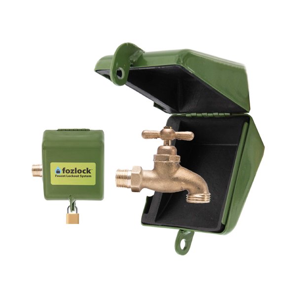 Fozlock Outdoor Faucet Lock System - Insulated Water Spigot Lock and Garden Hose Bib Lock with Cover, Stainless Steel - Prevent Water Theft and Stop Unauthorized Water Use, Easy Installation