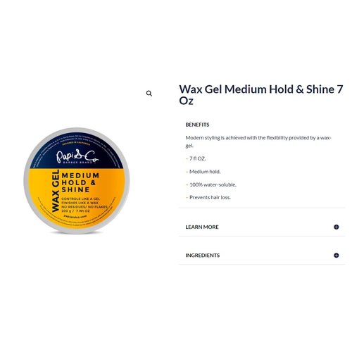 PAPI & CO. Wax Gel, Medium Hold and Shine, 7.05 fl oz