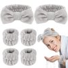 AMCAMI 6 PCS Spa Headband with Wrist Washband Face Wash Set, Makeup Headband and Wristband Towel Scrunchies for Washing Face, Skincare Headband Sleepover Party Supplies for Girls , Prevent Liquids