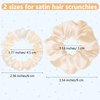 24 Pieces Satin Hair Scrunchies Silky Elastic Hair Bands Skinny Solid Hair Ties Ropes Ponytail Holder for Women Girls Hair Accessories Decorations, 2 Sizes (Cream White)