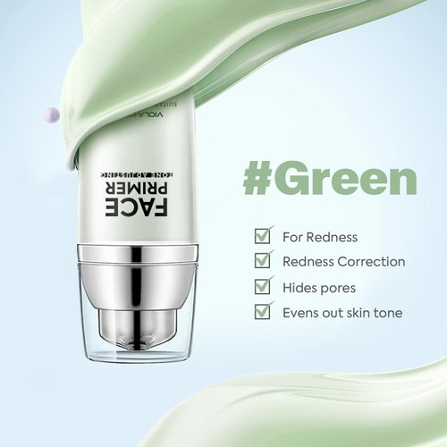 VIOLA HOUSE Face Primer, Tone Adjust Primer For Face Before Makeup-Refined, Bright And Smooth The Skin And Fills Fine Lines (Mint Green)