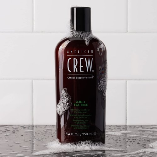 American Crew Shampoo, Conditioner & Body Wash for Men, 3-in-1, Tea Tree Scent, 15.2 Fl Oz