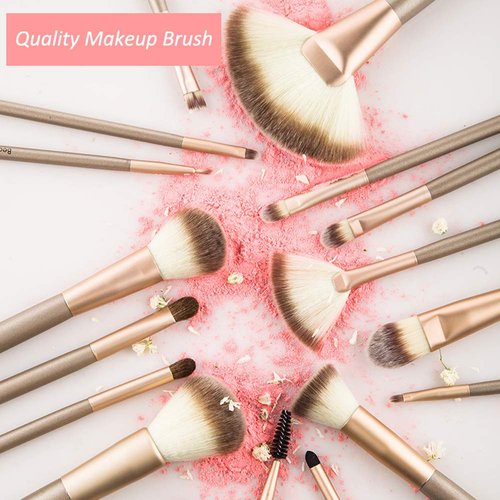 NEVSETPO Makeup Brush Set 24 Pcs Full Face Makeup Set with Beauty Blender Synthetic Foundation Powder Concealers Eye shadows Blush Travel Makeup Brush Sets Case Bag Included