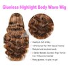 Beliself Ready to Wear Glueless Wig Human Hair Pre Plucked Pre Cut 5x5 HD Lace Closure Wigs Human Hair Body Wave Lace Front Wigs 180% Density 4/27 Ombre Highlight Honey Blonde Wig Human Hair 20 Inch