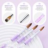 KEMEISI 3PCS Acrylic Nail Brush Set, Size 06/12/16 Kolinsky Nail Art Brushes for Acrylic Application, Sturdy Handle Oval Shaped Acrylic Powder Nail Design Tools for Professional Manicure DIY Home