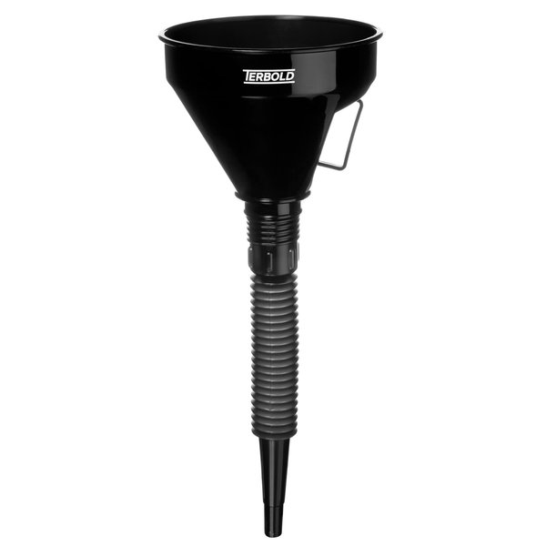 Terbold Automotive Flex Funnel with Hose | Wide Mouth Flexible Oil Funnel for Automotive Use - Gas, Transmission Fluid, Car Fuel, Oil Change (Black)