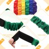 12 Pieces 3 Legged Race Bands Colorful Elastic Tie Rope for Birthday Relay Race Game Carnival Field Day Backyard Indoor Outdoor Team Building Game Party Supplies