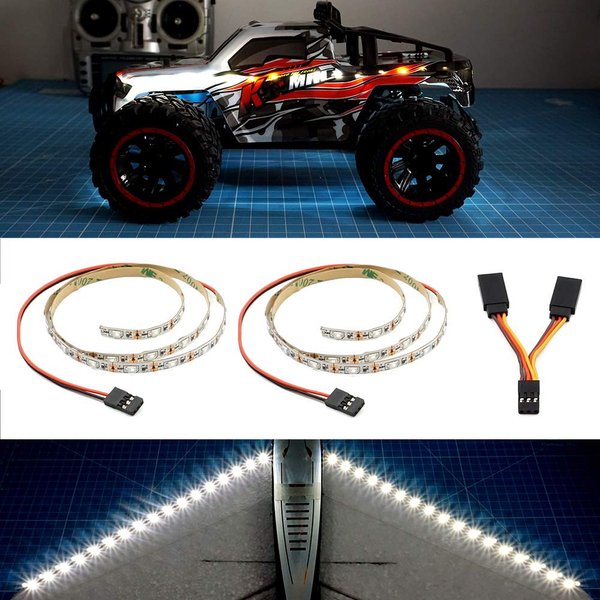 elechawk LED Light Strip for RC Fixed Wing Airplane Flying Wing Plane AR Wing Drone Model Car Truck (White)