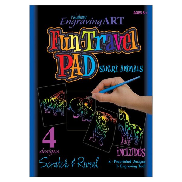 Royal Brush Rainbow Engraving Art Fun Travel Pads-Safari Animals