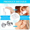 Mudder 8 Pieces Self Disposable Ear Piercing Kit Safety Portable Nose Mouse Piercing Tools with Crystal Ear Studs (White)