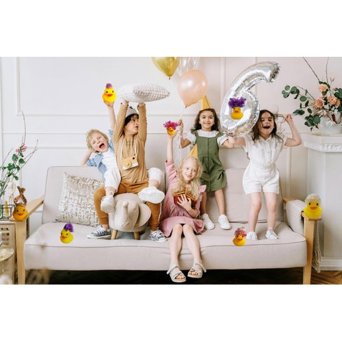 3pcs Rubber Duck Bath Toys Colorful Wig Rubber Ducks, Decorate Home Kids Room Bathroom, Holiday Cruise Souvenir, Holiday Birthday Party and Summer Pool Add Mood (Style Random)