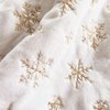 DegGod Plush Christmas Tree Skirts, 36 inches Luxury Snowy White Faux Fur Xmas Tree Base Cover Mat with Gold Snowflakes for Xmas New Year Home Party Decorations (36 inches, Gold)