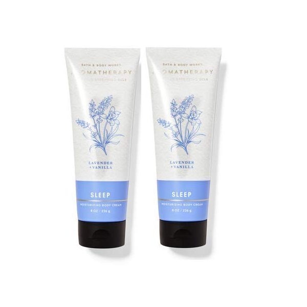 Bath and Body Works 2 Piece Aromatherapy Lavender Vanilla (8 oz /226 g Each) Body Cream