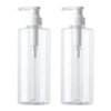 20 oz Hand Soap Dispenser Clear Plastic Pump Bottles with Waterproof Label for Bathroom Kitchen, Empty Refillable Liquid Container, 2 Pack