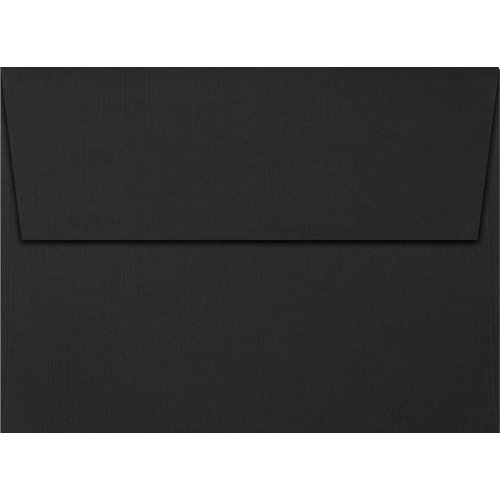 A7 Invitation Envelopes w/Peel & Press (5 1/4 x 7 1/4) - Black Linen (50 Qty.) | Perfect for Invitations, Announcements, Sending Cards, 5x7 Photos, Weddings | 4880-BLI-50