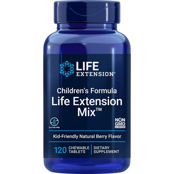 Life Extension Children's Formula Mix Berry-Flavored, Kid-Friendly Chewable Multivitamin – Gluten-Free, Non-GMO – 120 Chewable Tablets