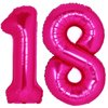 40 Inch Giant Hot Pink Number 18 Balloon, Helium Mylar Foil Number Balloons for Birthday Party, 18th Birthday Decorations for kids and adults, 18 Year Anniversary Party Decorations Supplies