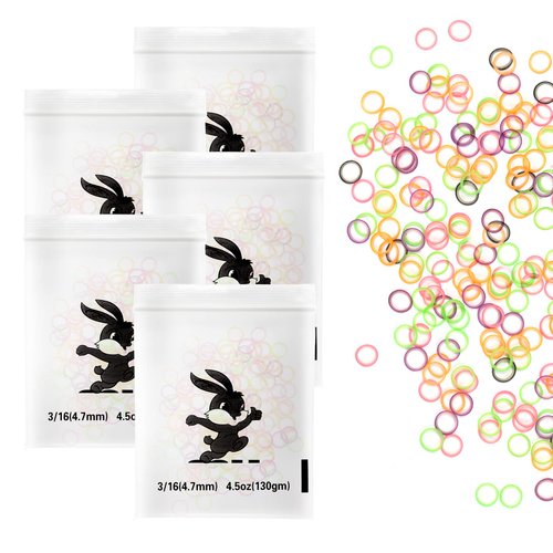 Annhua 500PCS Dental Orthodontic Elastic Rubber Bands 3/16" 4.5 Oz, Teeth Rubber Bands Gap for Tooth Gaps, Dog Grooming, Braids and Dreadlocks - Neon