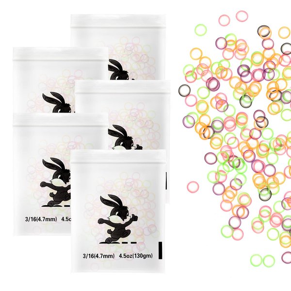 Annhua 500PCS Dental Orthodontic Elastic Rubber Bands 3/16" 4.5 Oz, Teeth Rubber Bands Gap for Tooth Gaps, Dog Grooming, Braids and Dreadlocks - Neon