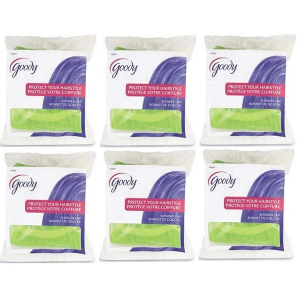 Goody 10464 Durable And Elastic Shower Cap (Pack of 6), Sized To Accommodate Any Hair Length