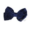 Hair Bow Velvet With Design 4.75 Inch for Girls - Navy